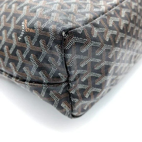 Goyard Goyardine Fidji Hobo Coated Canvas Black Leather Shoulder Bag - Picture 8 of 8